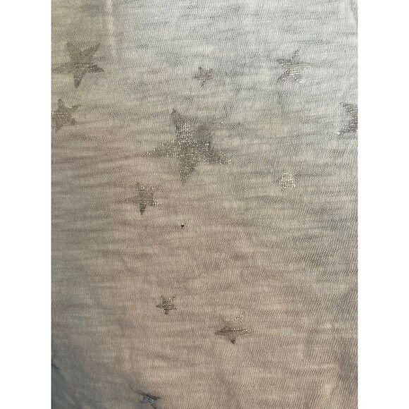 Joie white semi sheer silver star Tshirt - Picture 4 of 7